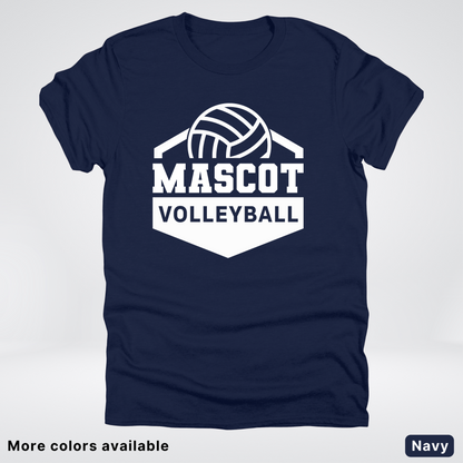 Custom Mascot - White - Volleyball Design 60 - T-Shirt