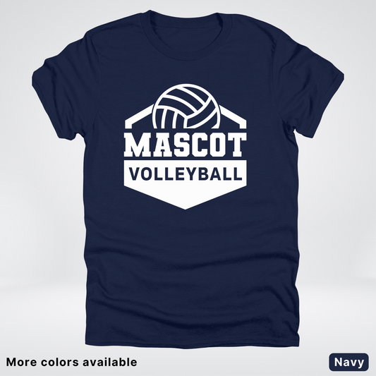 Custom Mascot - White - Volleyball Design 60 - T-Shirt