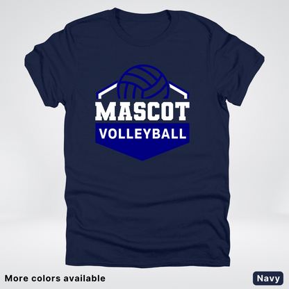 Custom Mascot - Navy - Volleyball Design 67 - T-Shirt
