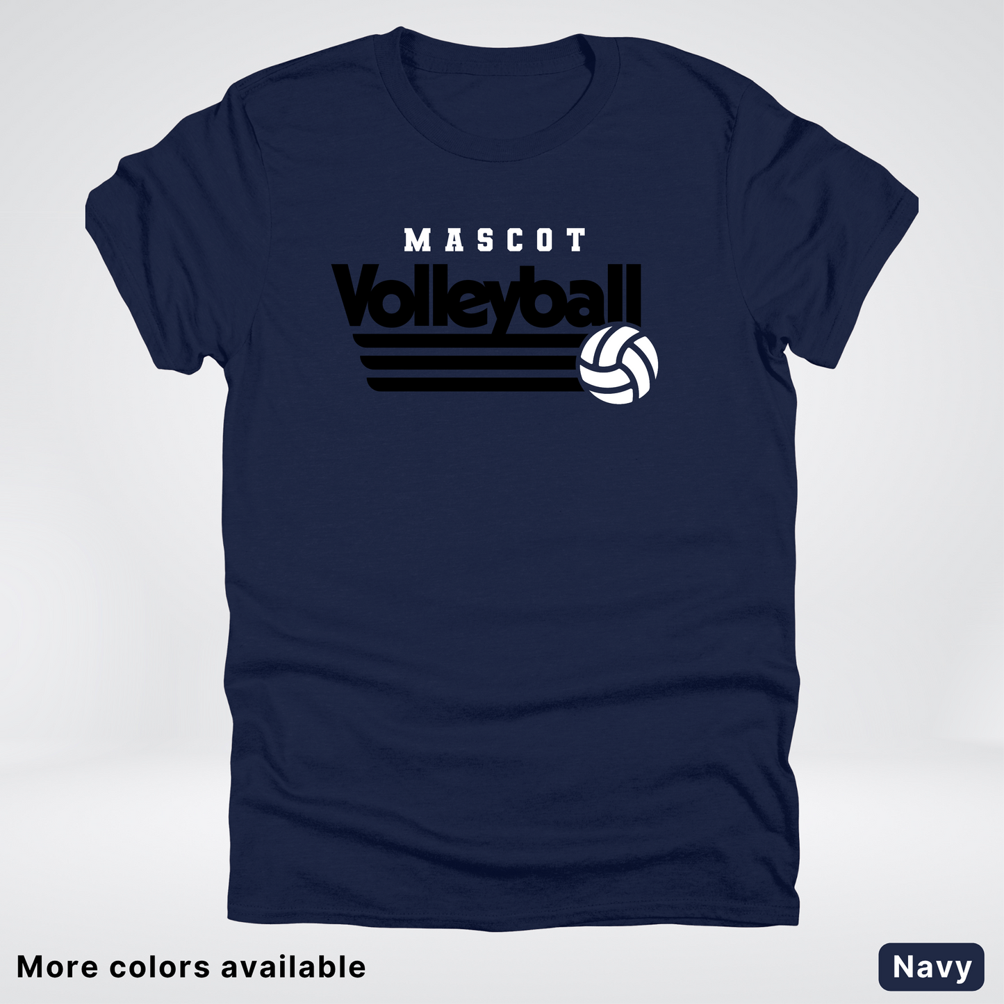 Custom Mascot - Black - Volleyball Design 50 - T-Shirt