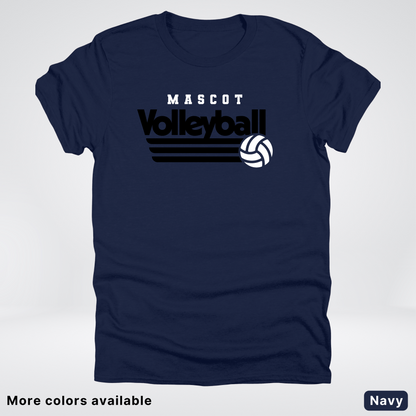 Custom Mascot - Black - Volleyball Design 50 - T-Shirt