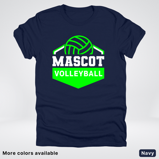 Custom Mascot - Green - Volleyball Design 71 - T-Shirt