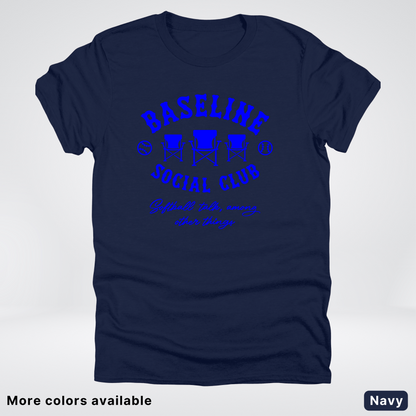 Baseline Social Club Softball – Blue Design - T-Shirt