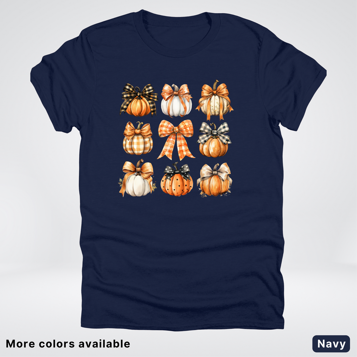 Flannel Bows & Pumpkin Coquette Fall Autumn - T-Shirt