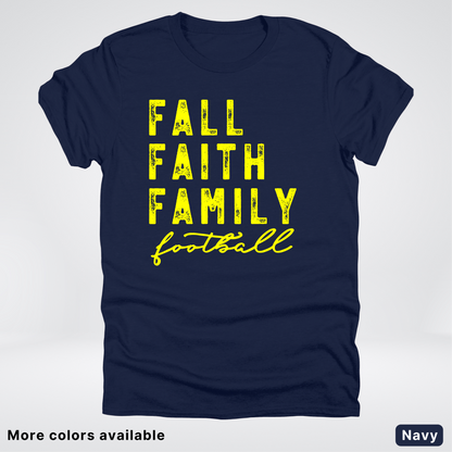 Fall Faith Family – Yellow Design - Football - T-Shirt