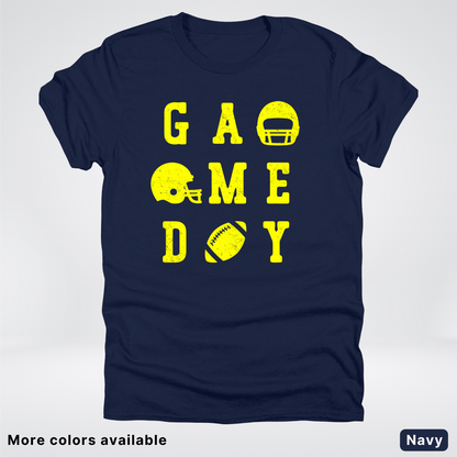 Game Day Football 3 x 3 - Yellow Design - T-Shirt