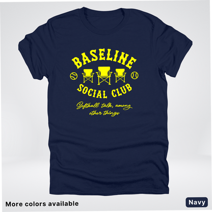 Baseline Social Club Softball – Yellow Design - T-Shirt