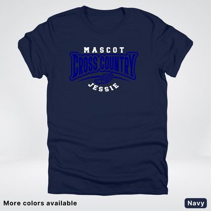 Custom Mascot & Name – Navy Design – Cross Country 10 - T-Shirt