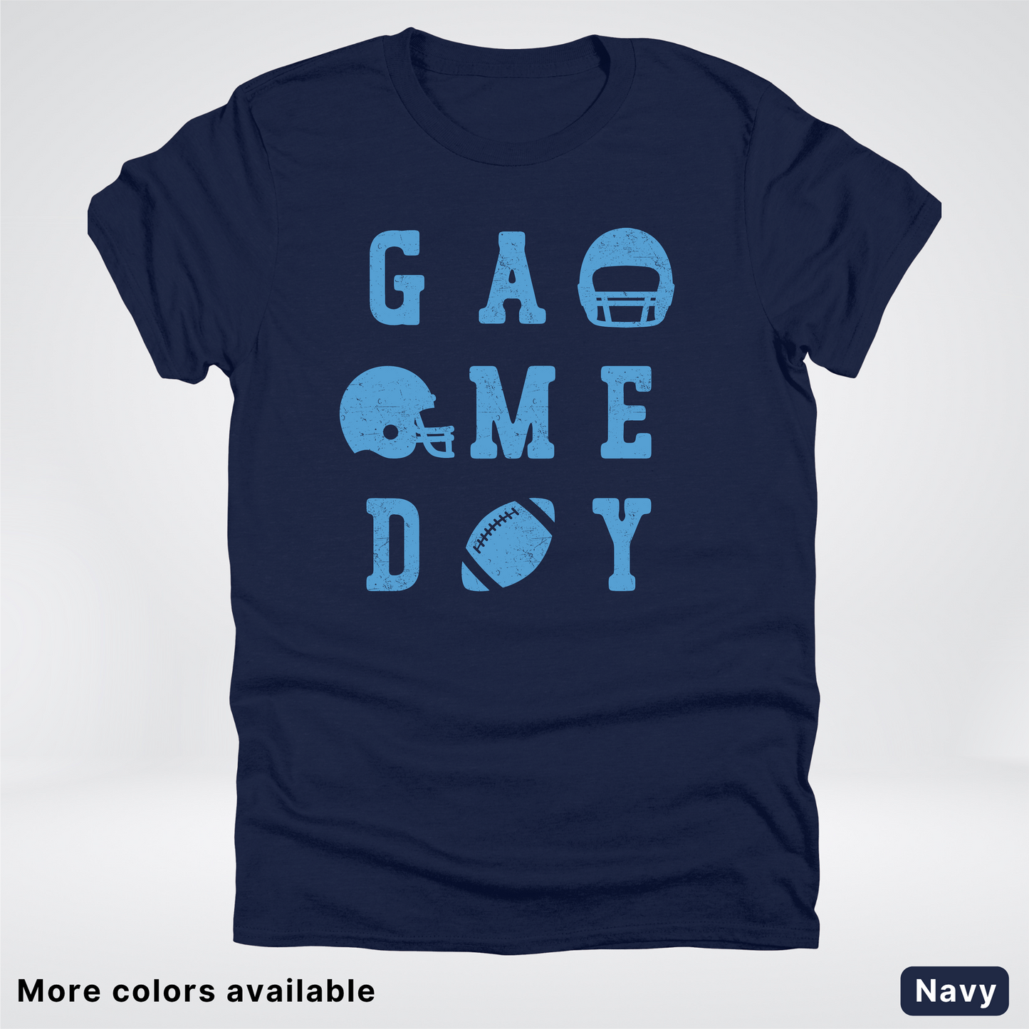 Game Day Football 3 x 3 – Light Blue Design – T-Shirt