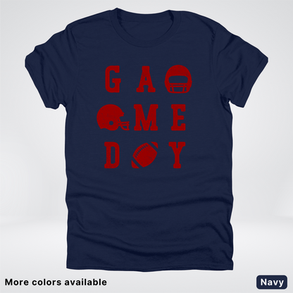 Game Day Football 3 x 3 – Maroon Design – T-Shirt