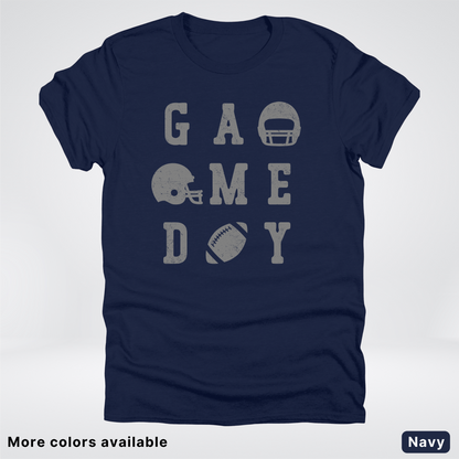 Game Day Football 3 x 3 - Gray Design  - T-Shirt