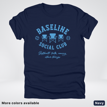 Baseline Social Club Softball – Light Blue Design - T-Shirt