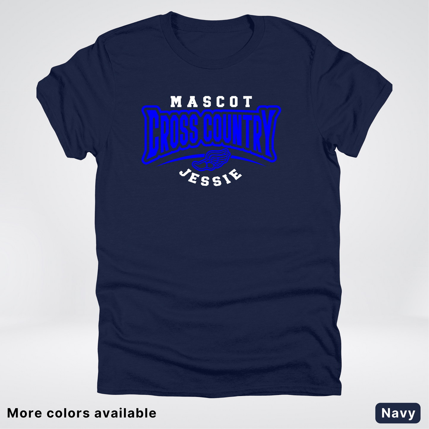 Custom Mascot & Name – Blue Design – Cross Country 05 - T-Shirt
