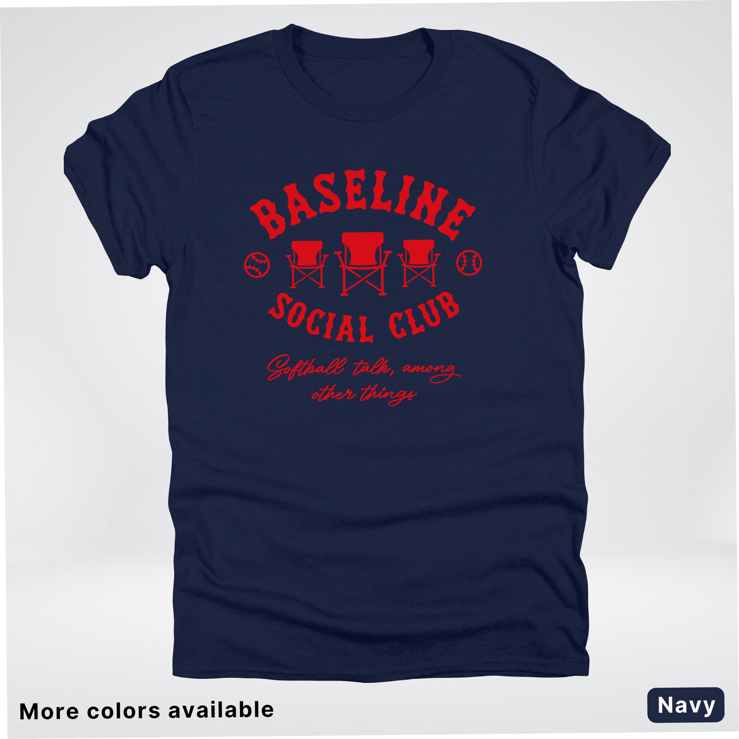 Baseline Social Club Softball – Red Design - T-Shirt