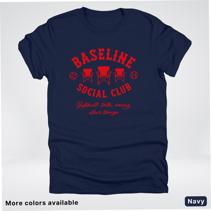 Baseline Social Club Softball – Red Design - T-Shirt