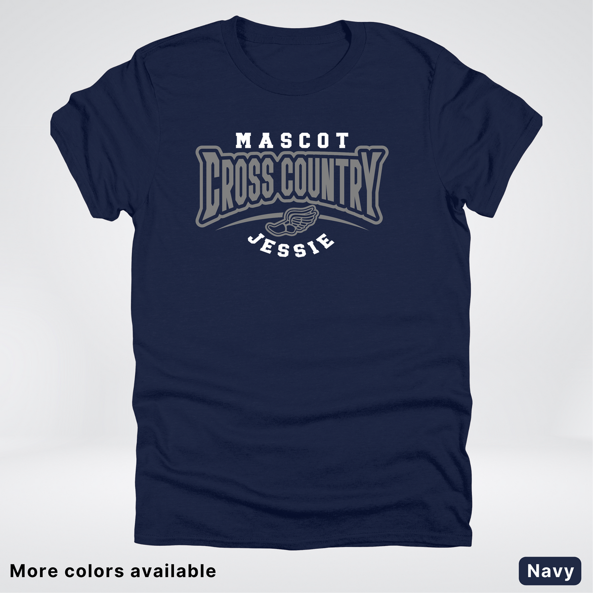 Custom Mascot & Name – Gray Design – Cross Country 04 - T-Shirt