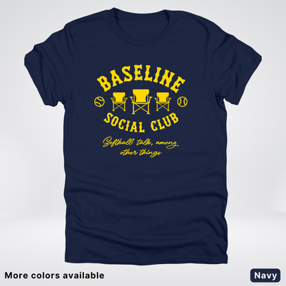 Baseline Social Club Softball – Gold Design - T-Shirt