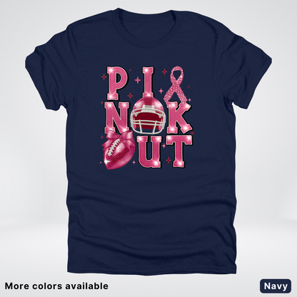 Pink Out Football Coquette Glitter Helmet 02 T-Shirt