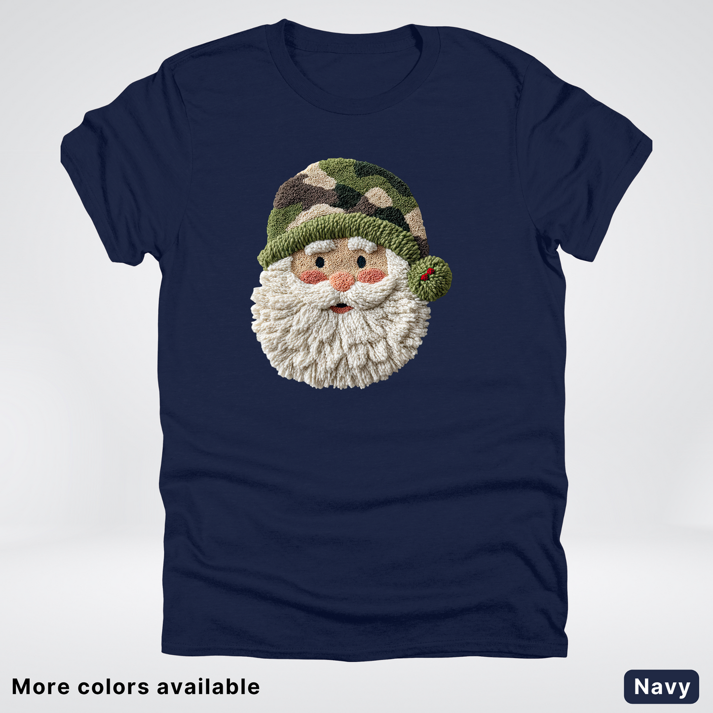 Woodland Santa Face (Hook Yard Faux Texture) - T-Shirt