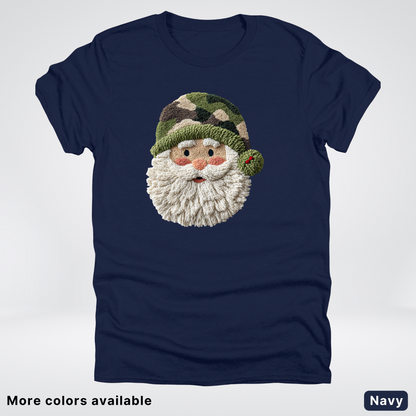 Woodland Santa Face (Hook Yard Faux Texture) - T-Shirt