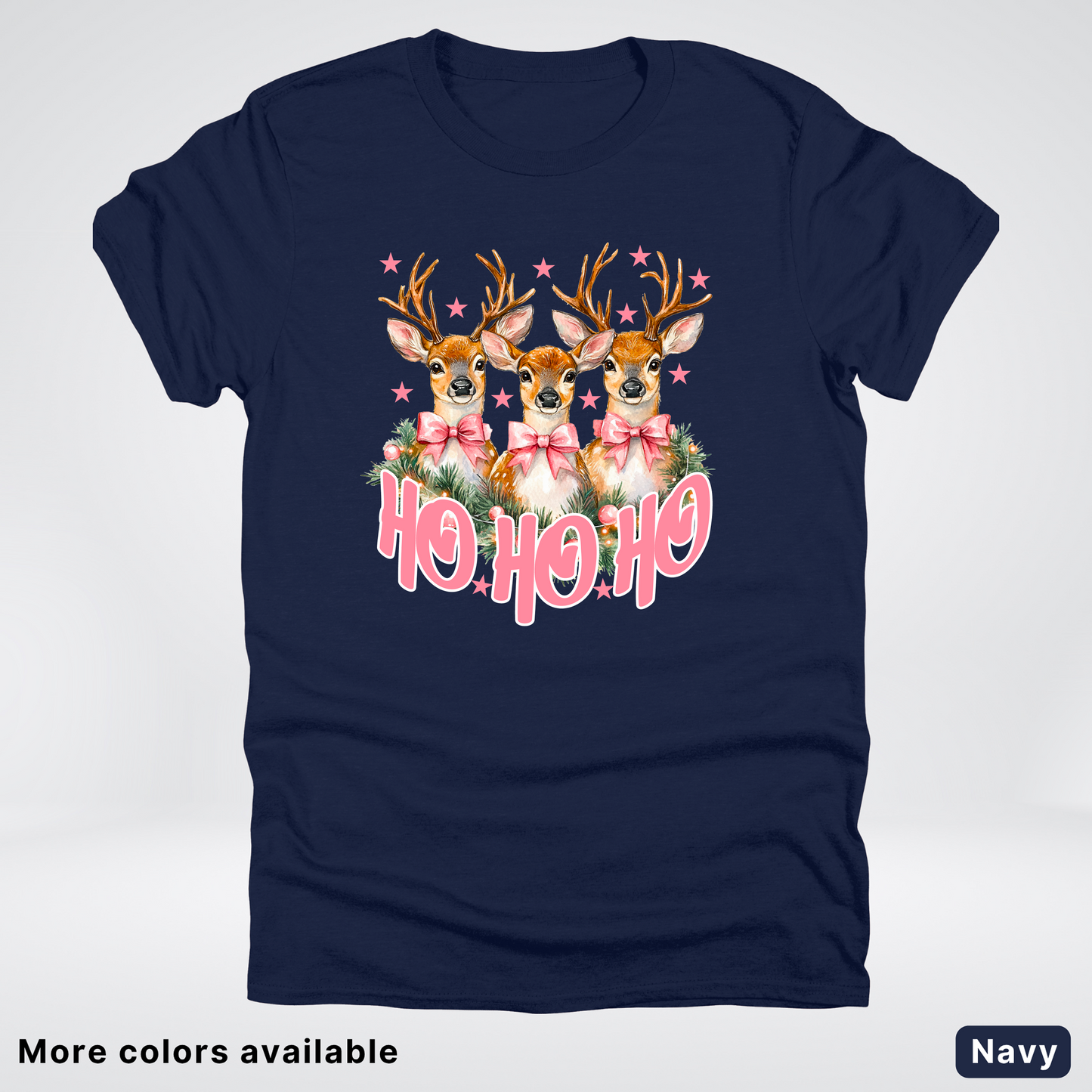 Ho Ho Ho Pink Deer Trio - T-Shirt