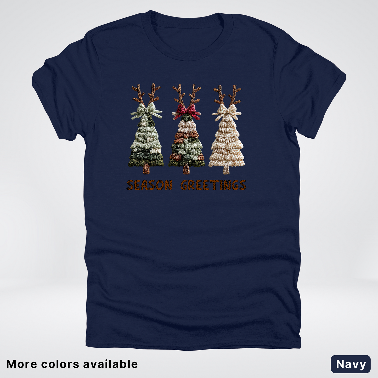 Rustic Christmas Tree Trio (Hook Yard Faux Look) - T-Shirt