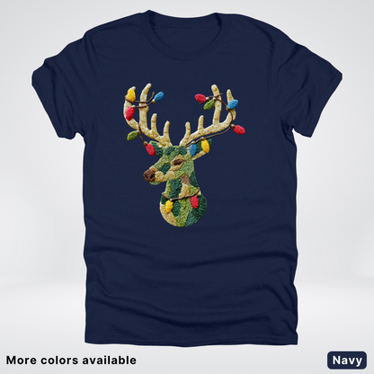 Festive Light-Up Reindeer Hook Yard Faux - T-Shirt