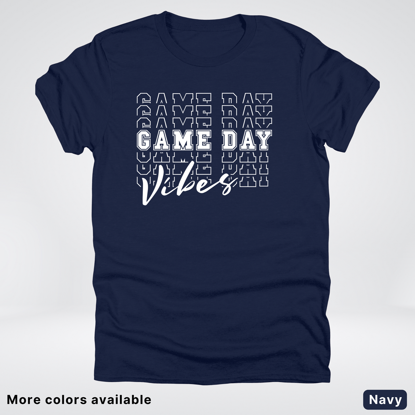Game Day Vibes Stacked - White Design - T-Shirt