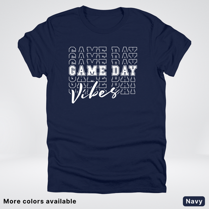Game Day Vibes Stacked - White Design - T-Shirt