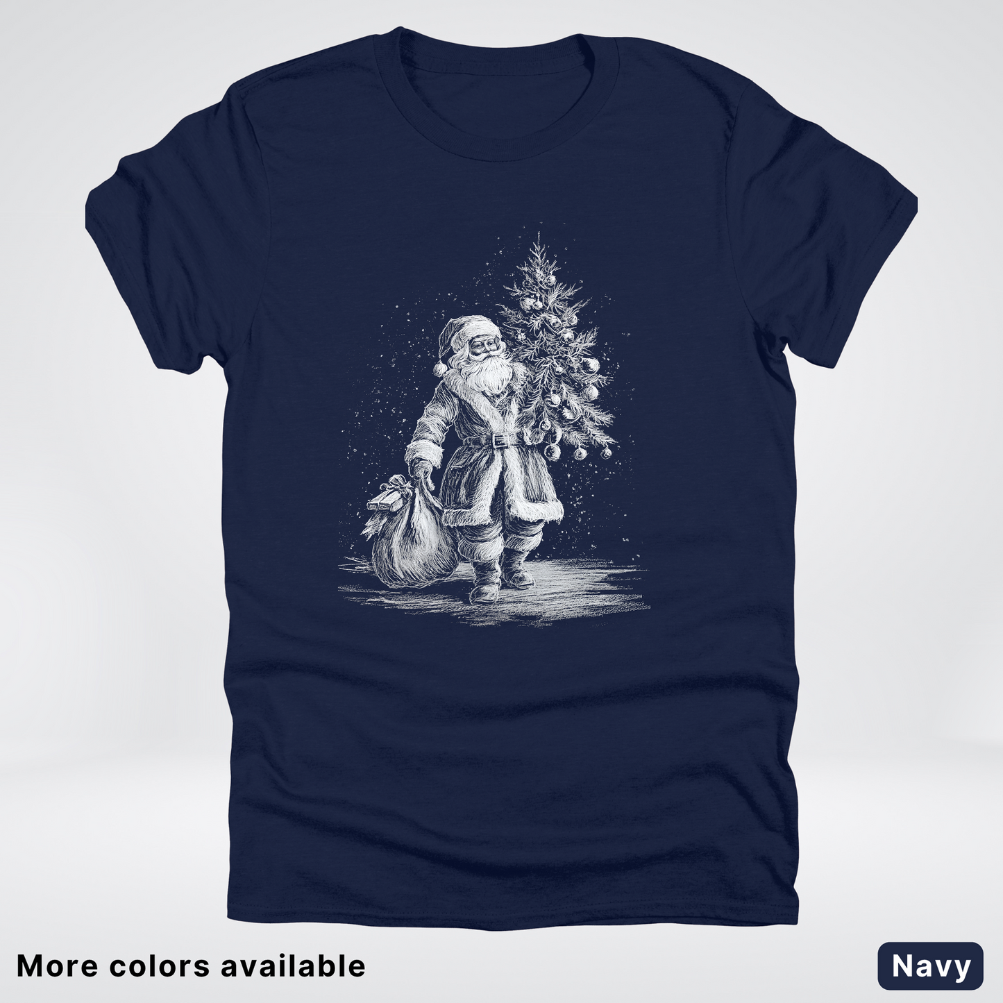 Vintage Santa with Christmas Tree - T-Shirt