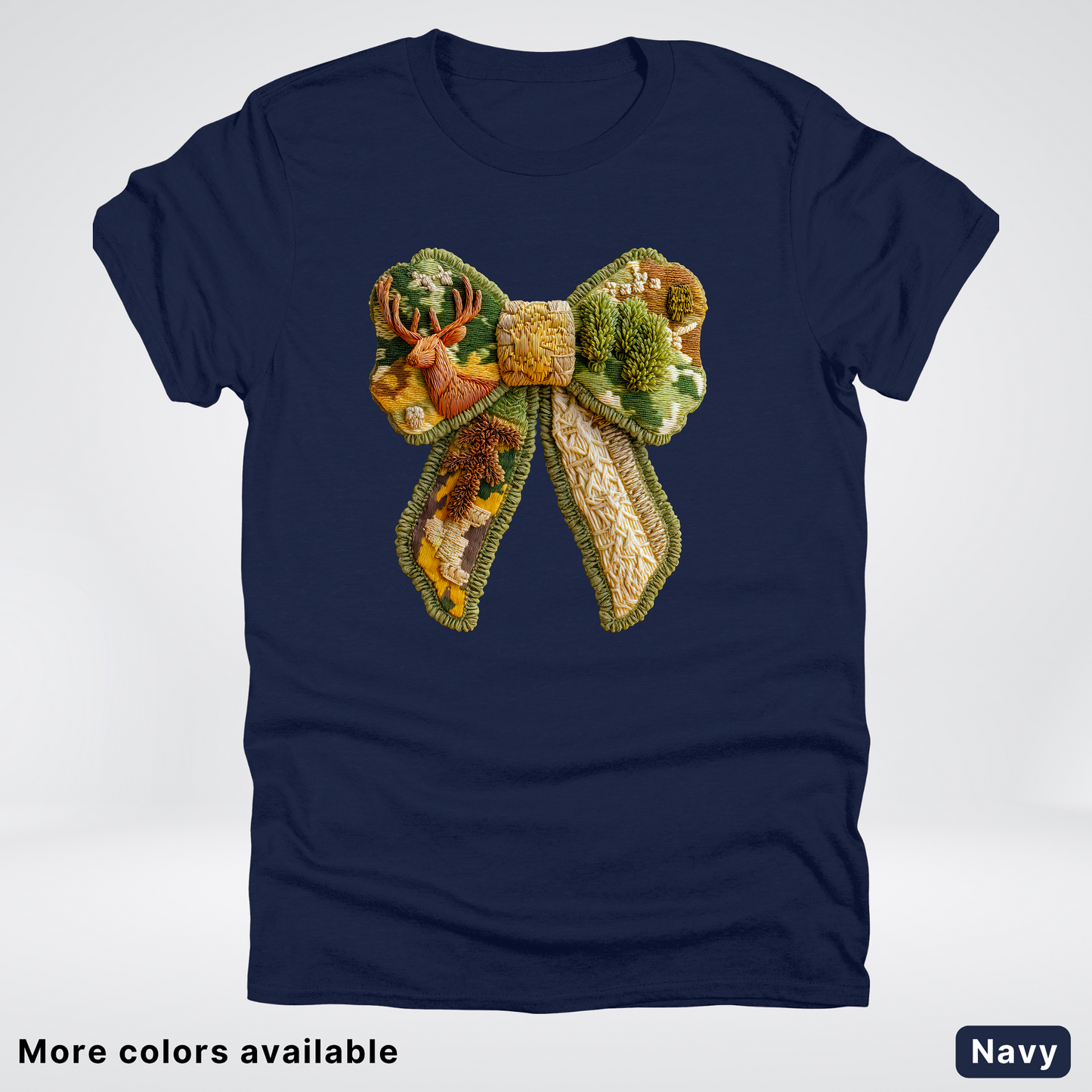 Forest Berry Bow Hook Yard Faux Look - T-Shirt