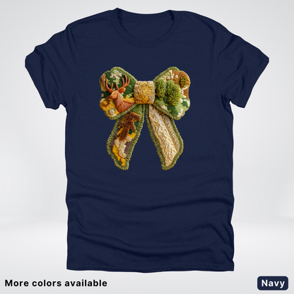 Forest Berry Bow Hook Yard Faux Look - T-Shirt