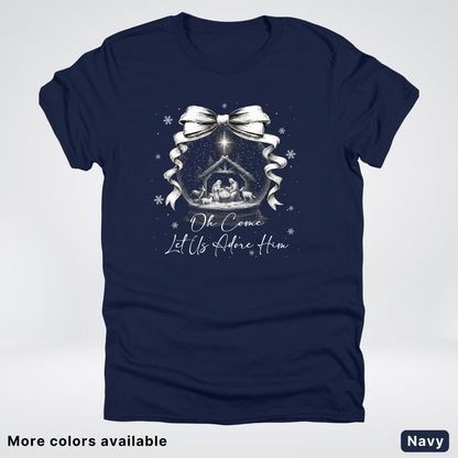 Oh Come Let Us Adore Him Nativity - T-Shirt