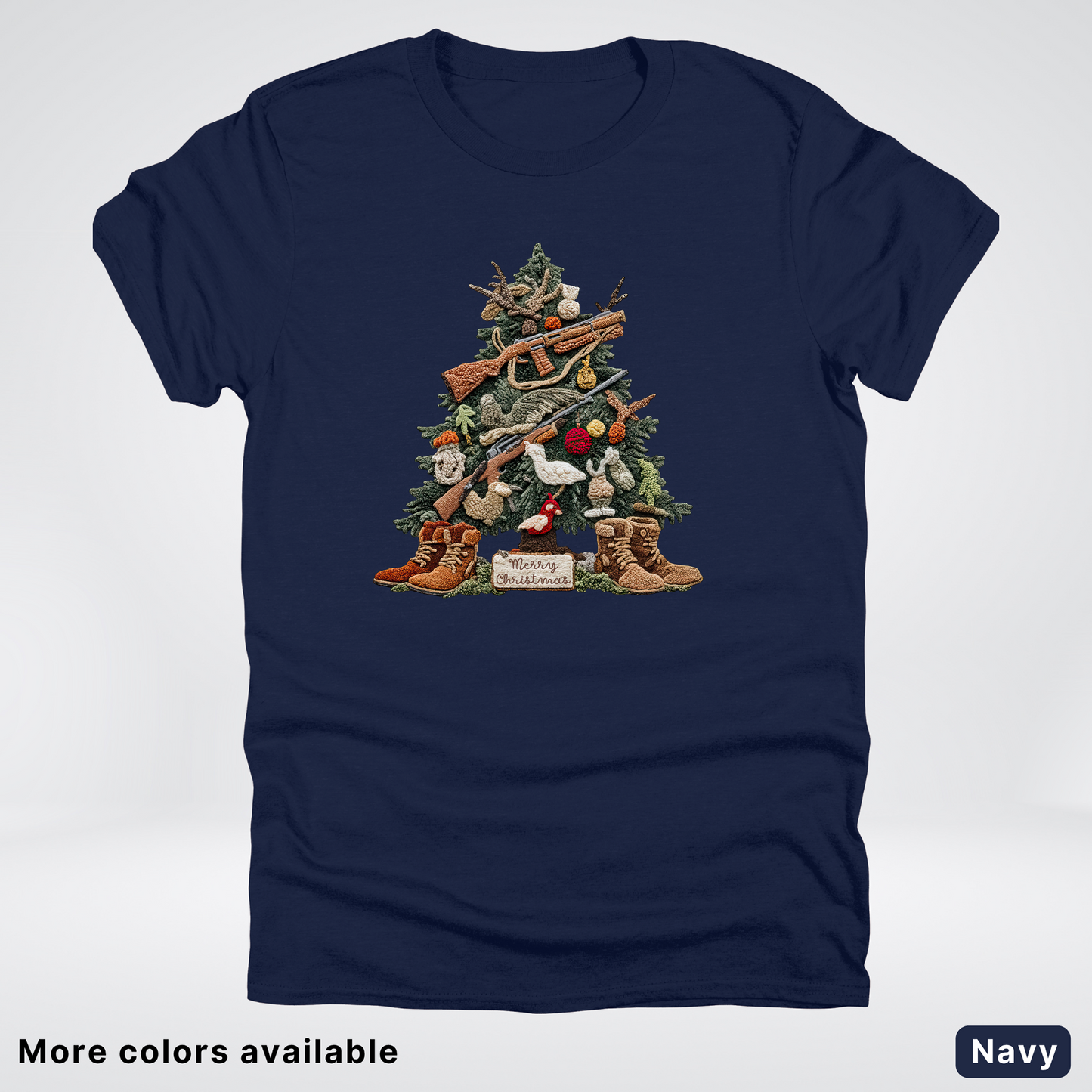 Rustic Holiday Tree & Boots (Hook Yard Faux) - T-Shirt