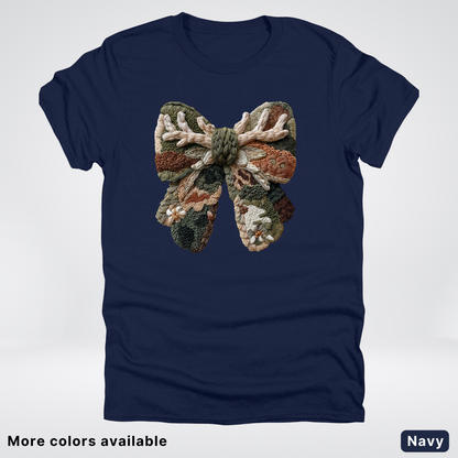 Woodland Winter Bow Hook Yard Faux - T-Shirt