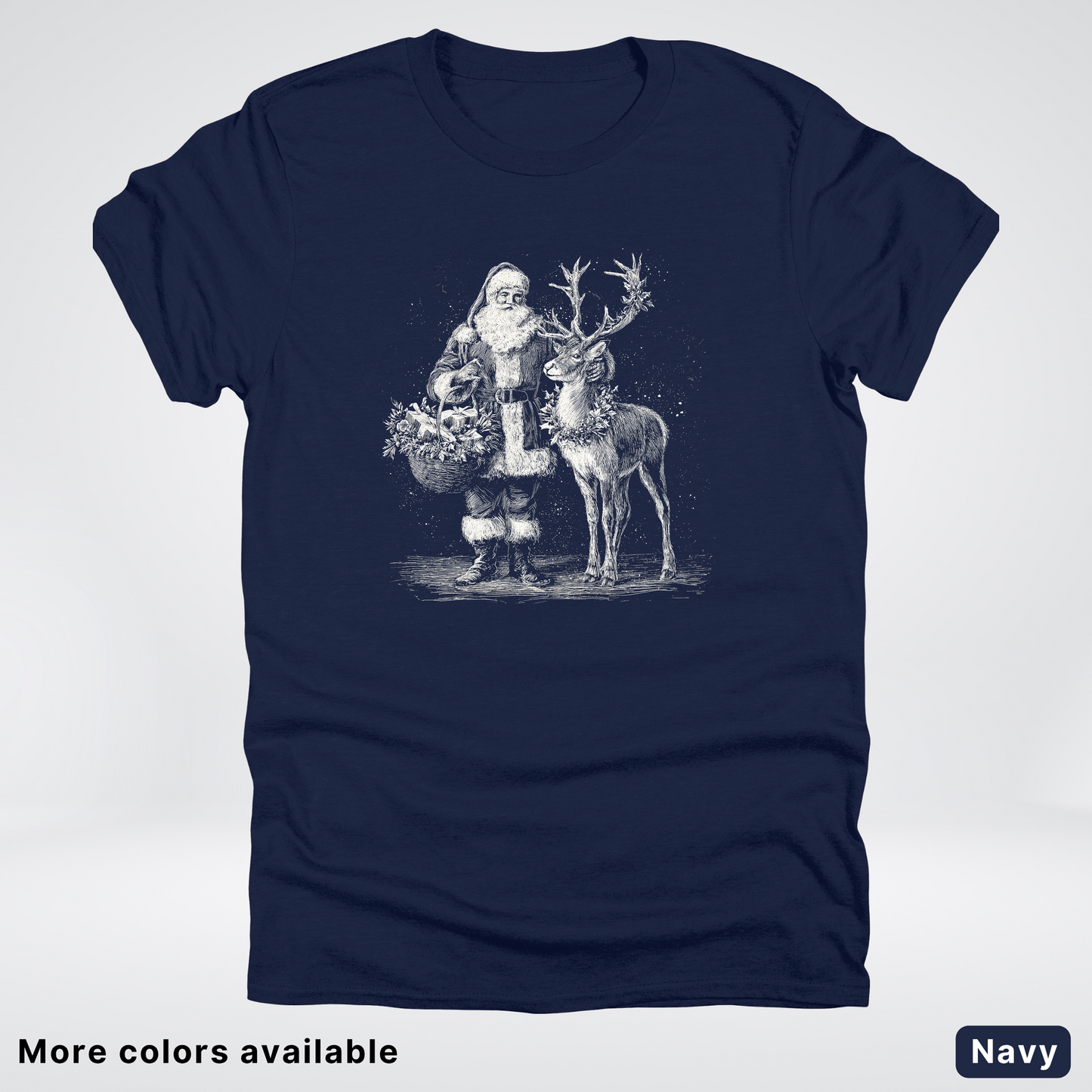 Vintage Santa and Reindeer - T-Shirt