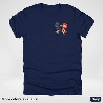 USA Flag Coquette Bow - 4th Of July Design 02 T-Shirt