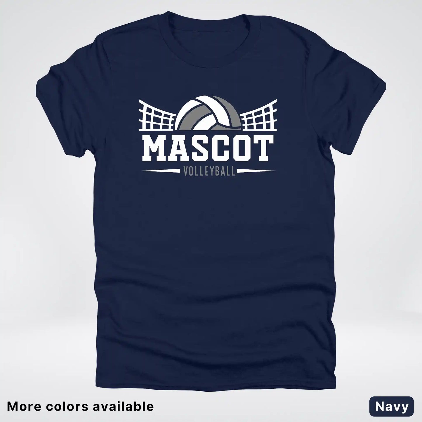 Volleyball Mom Game Day Tee – Custom Mascot Name Shirt | Gray Design 26