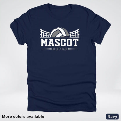 Volleyball Mom Game Day Tee – Custom Mascot Name Shirt | Gray Design 26