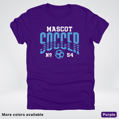 Custom Mascot & Number – Light Blue Design 10 - Soccer T-Shirt