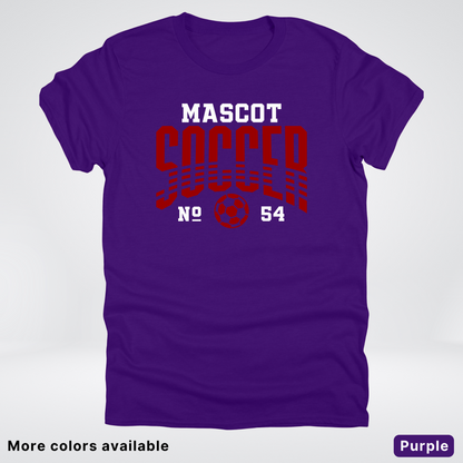 Custom Mascot & Number – Maroon Design 11 - Soccer T-Shirt