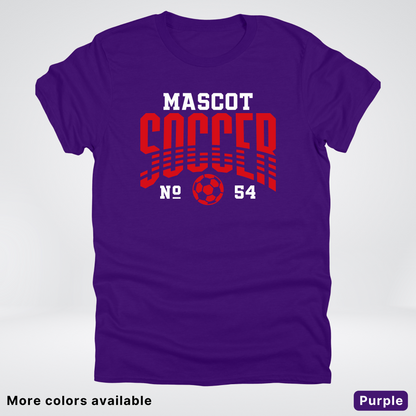 Custom Mascot & Number – Red Design 05 - Soccer T-Shirt