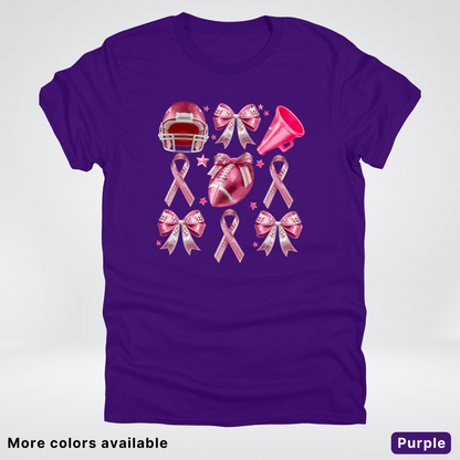 Coquette Glitter Bows and Football - T-Shirt