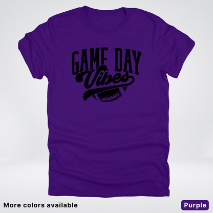 Game Day Vibes - Black Design 2 - Football T-Shirt