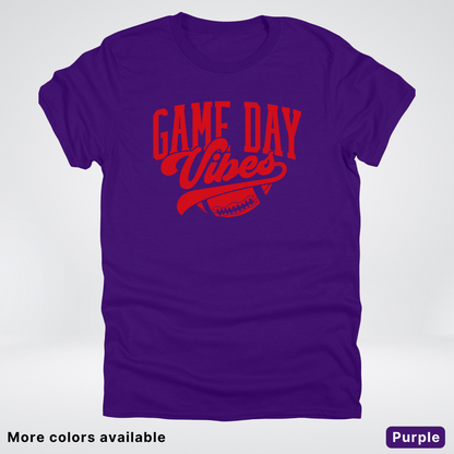 Game Day Vibes - Red Design - Football T-Shirt
