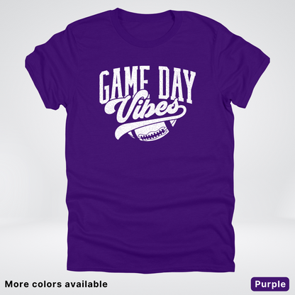 Game Day Vibes - White Design 2 - Football T-Shirt
