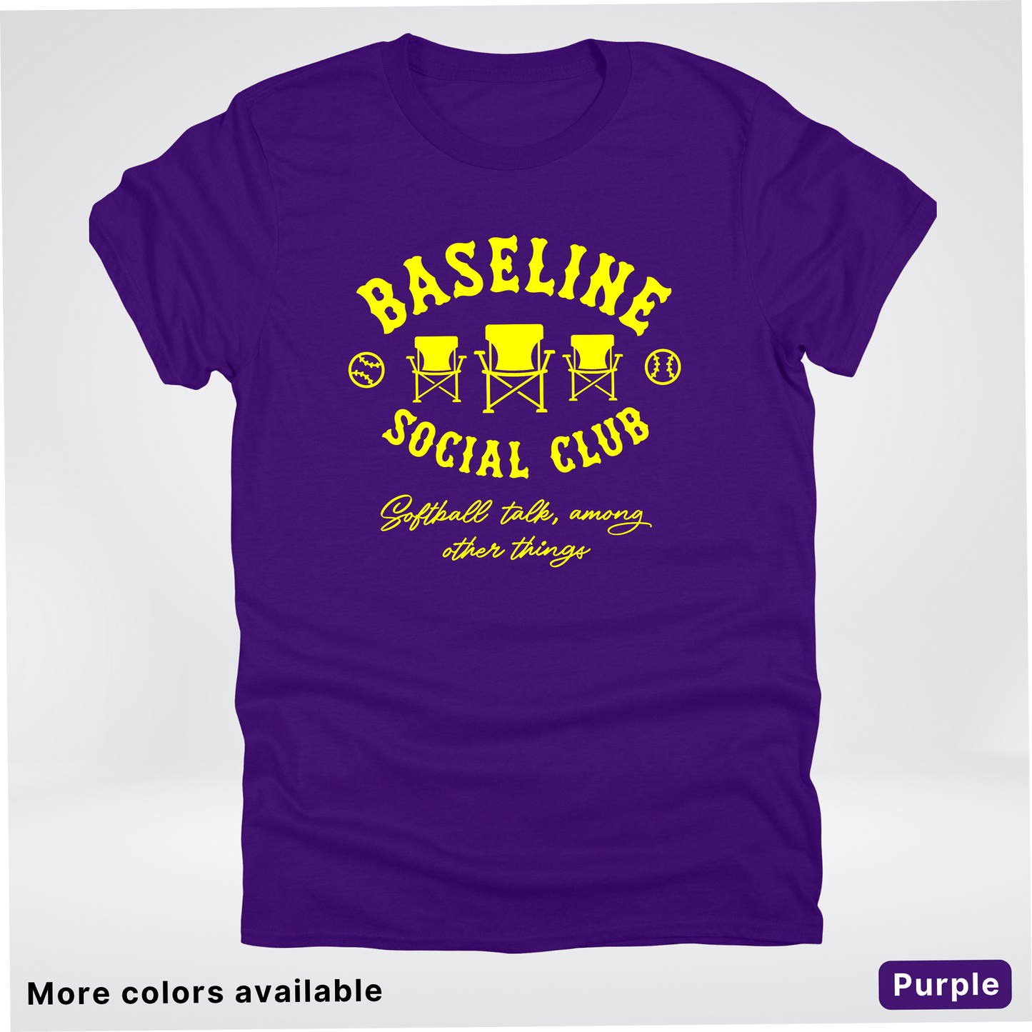 Baseline Social Club Softball – Yellow Design - T-Shirt