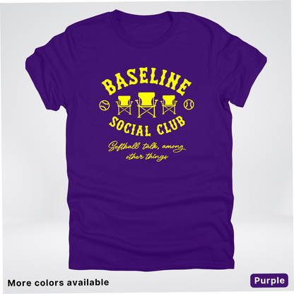 Baseline Social Club Softball – Yellow Design - T-Shirt