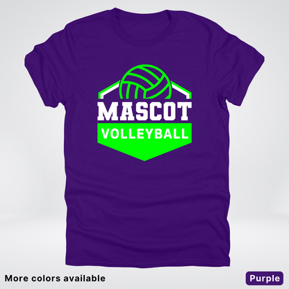 Custom Mascot - Green - Volleyball Design 71 - T-Shirt