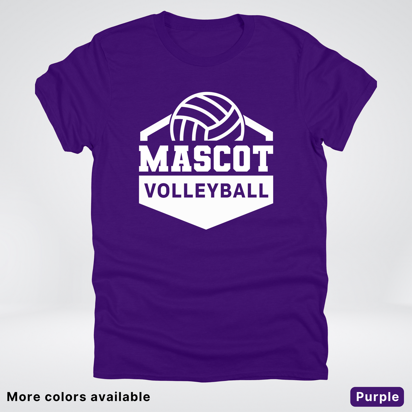 Custom Mascot - White - Volleyball Design 60 - T-Shirt